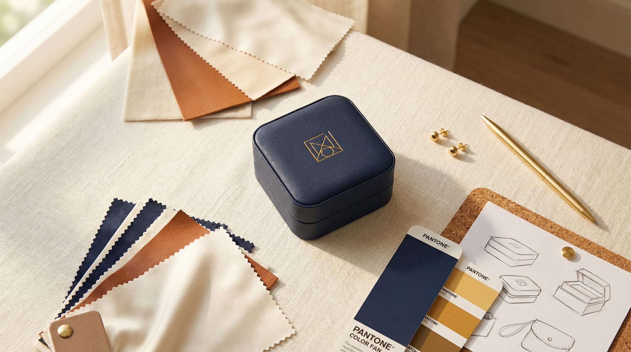 Month-by-month holiday packaging planning timeline from April through December with key milestones for jewelry brands