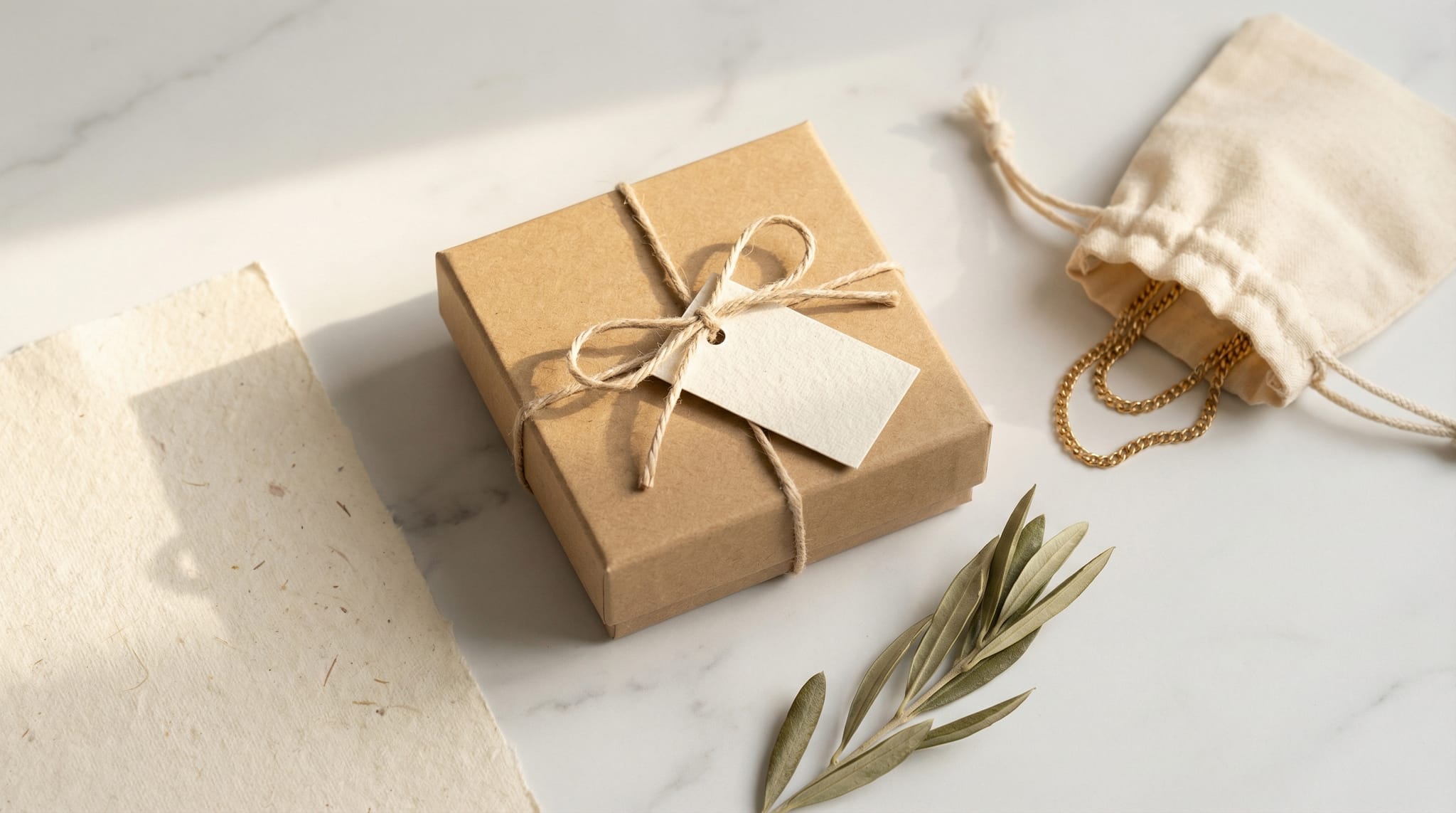 Certification labels for FSC, GRS, and OEKO-TEX displayed alongside recycled jewelry packaging materials