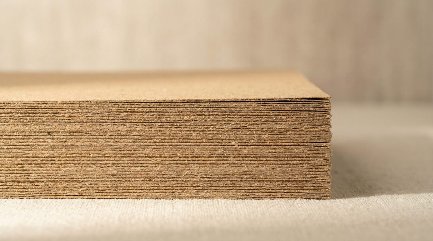 FSC-certified recycled kraft paper sheets with natural fiber texture
